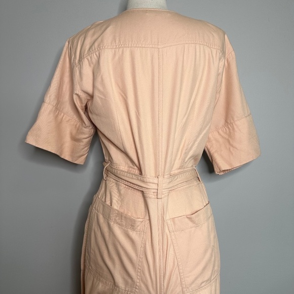 Madewell Top Stitched Coverall Belt Jumpsuit Peach/Pink Womens Size 2 - Picture 10 of 13